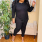 Black Plus Brushed Microfiber Loungewear Set