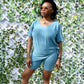 Weekend Vibes Biker Set (Dusty Teal)