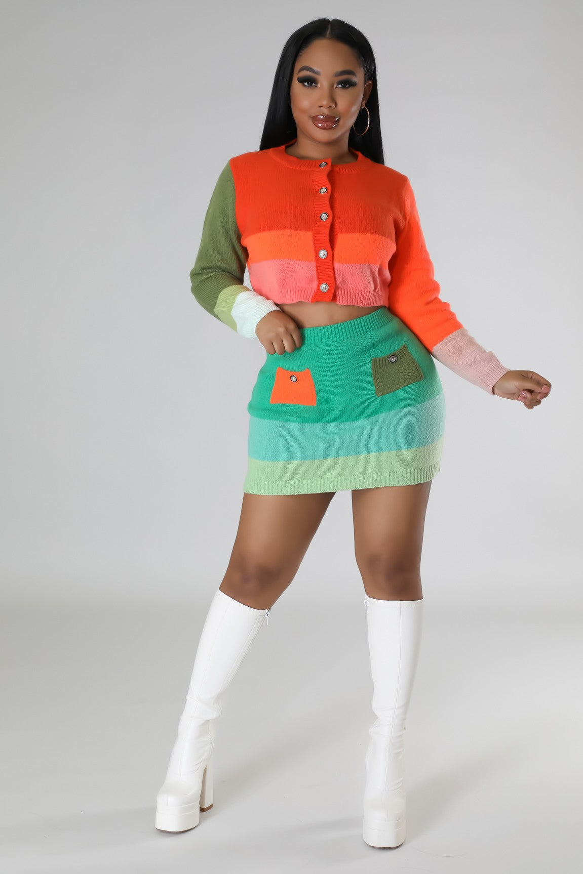 Rainbow Sherbet Skirt Set