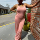 Wide Leg Cami Jumpsuit(Peach)